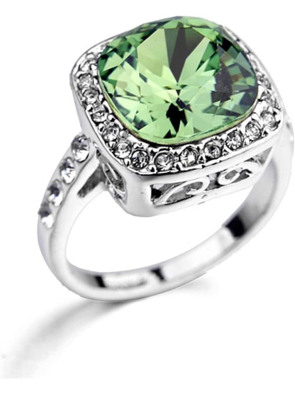 Stunning Yellow Cubic Zirconia Topaz Ring for Women - 18K Rose Gold Plated